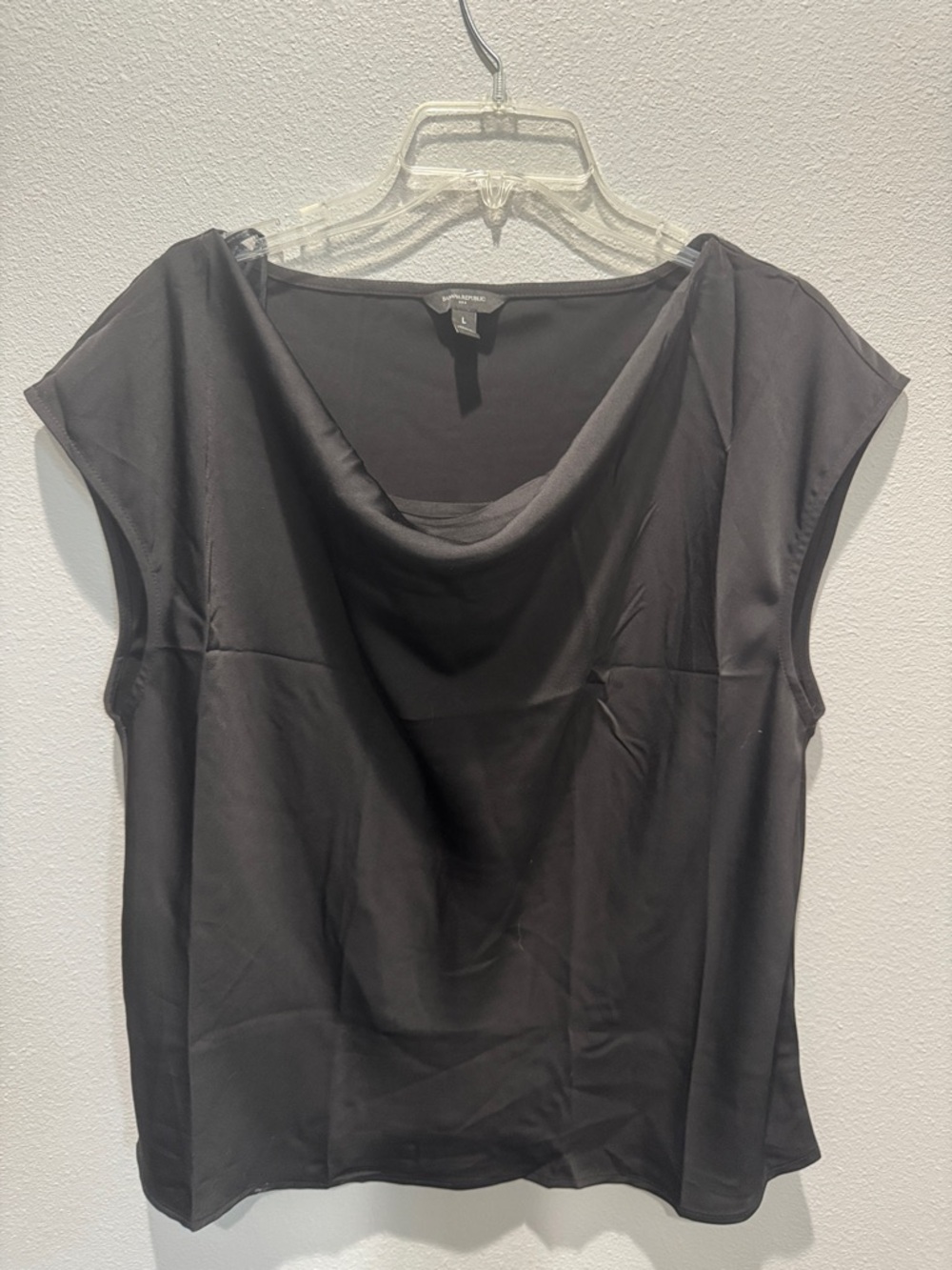 Black Draped Neck Women's Top - Unknown Brand